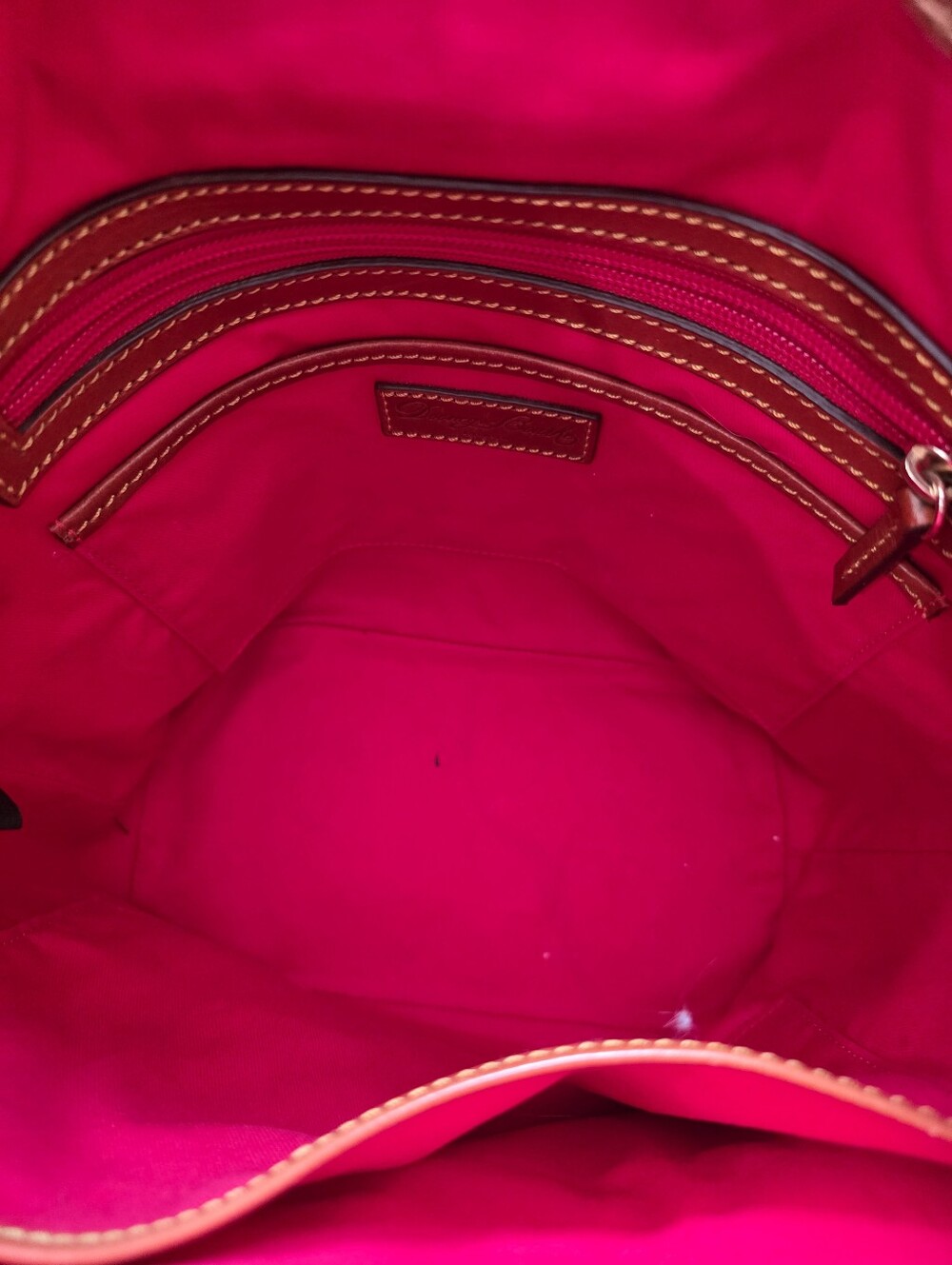 Dooney & Bourke Burgundy Monogram Y2K Logo Drawstring Shoulder Bucket Bag Luxury - Picture 14 of 16